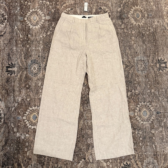 J. Crew Wide-leg Essential pant in linen • size 4 • NWT • BW528 • Flax - Picture 9 of 15